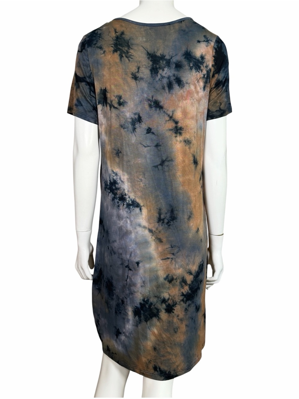 Vocal Tie Dye Twist Front T-Shirt Dress Studded V Neck Large Boho - Picture 5 of 8